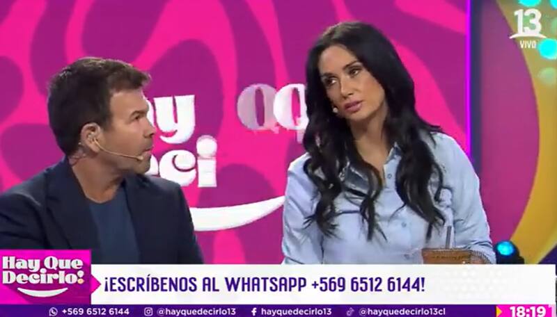 La animadora se tuvo que ir antes de "Hay que decirlo". Créditos: Pantallazo Canal 13