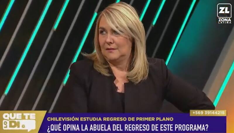Pamela Jiles en "Que te lo digo". Pantallazo Zona Latina