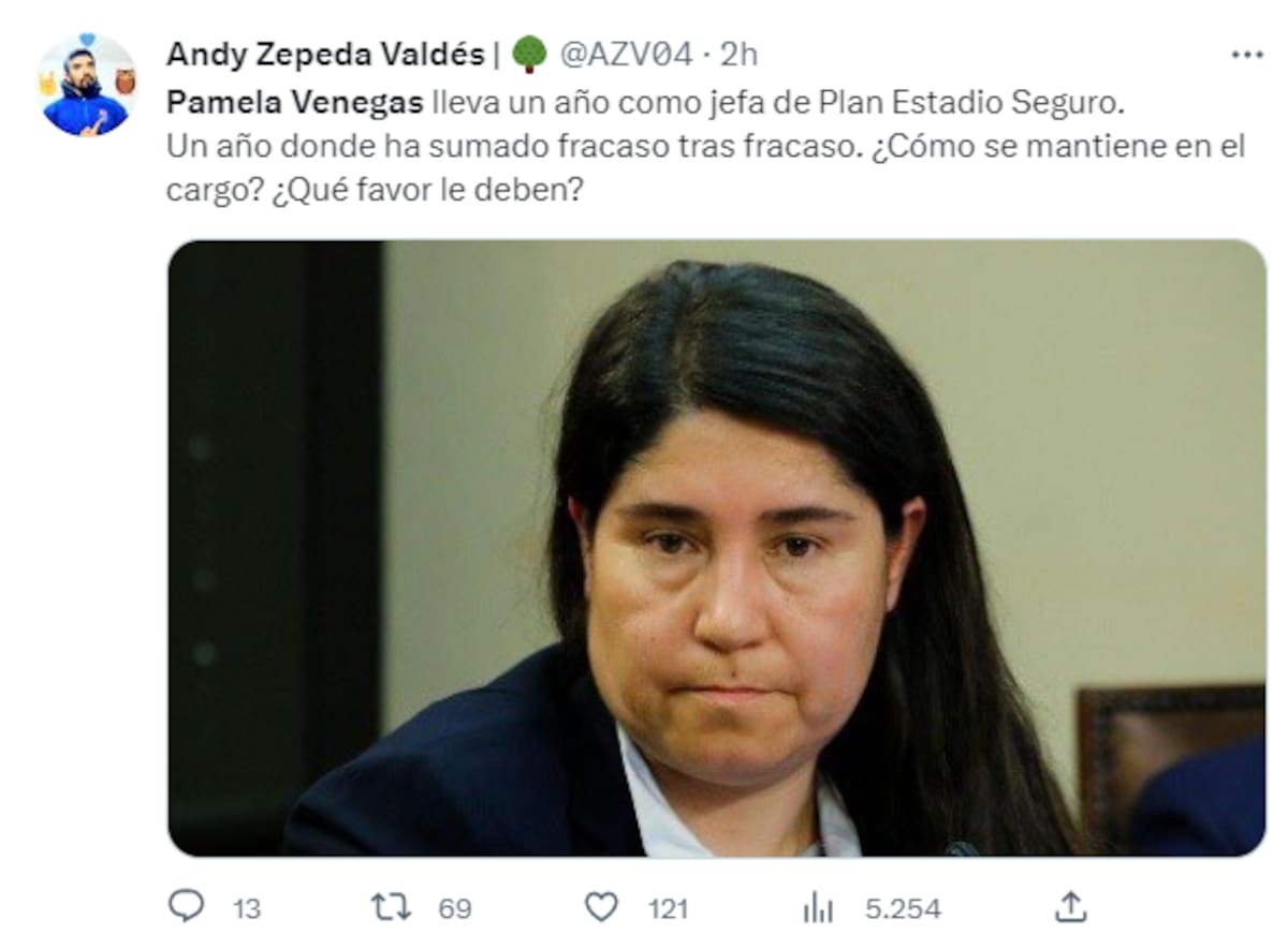 Pamela Venegas ha sido criticada por su función en Estadio Seguro