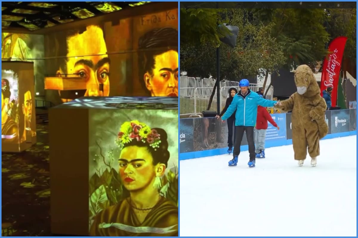 Regresa la pista de hielo al Parque Bustamante y la expo inmersiva de Frida Kahlo se toma Santiago. Foto: reproducción.