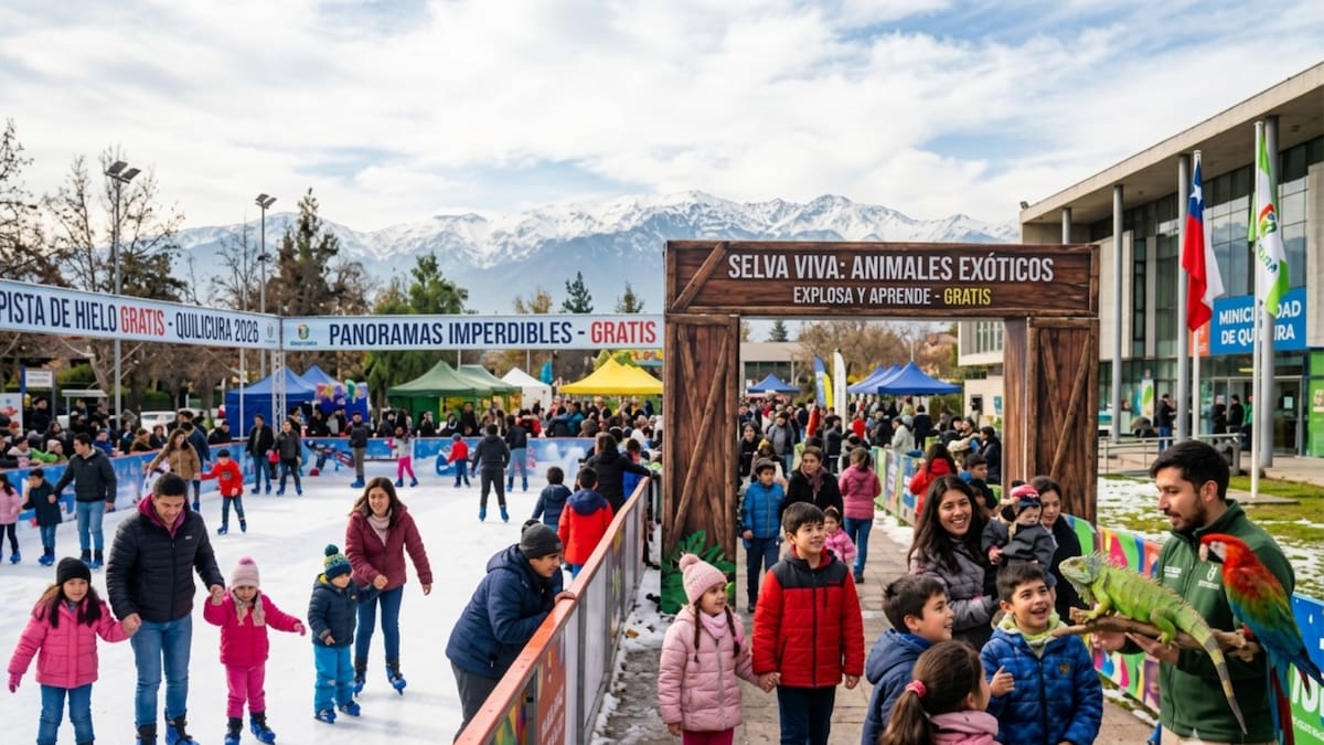 Panoramas gratuitos en Quilicura: Disfruta de patinaje en hielo y animales exóticos estas vacaciones de invierno 2026