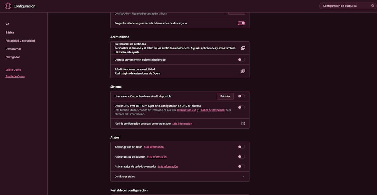 Así lo verás en Opera GX. Créditos: En La Hora.
