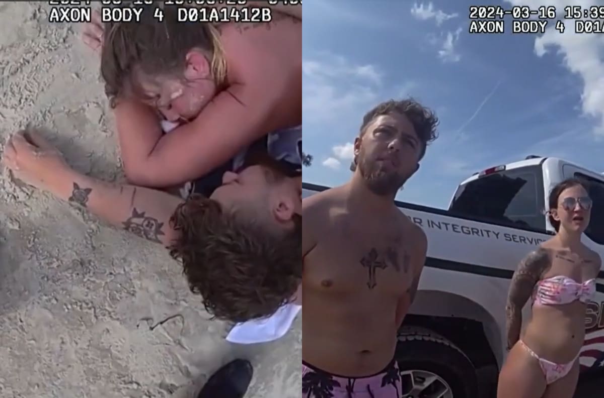 Video | Pareja fue detenida por abandonar a sus hijos en la playa para “dormir una siesta” en Florida