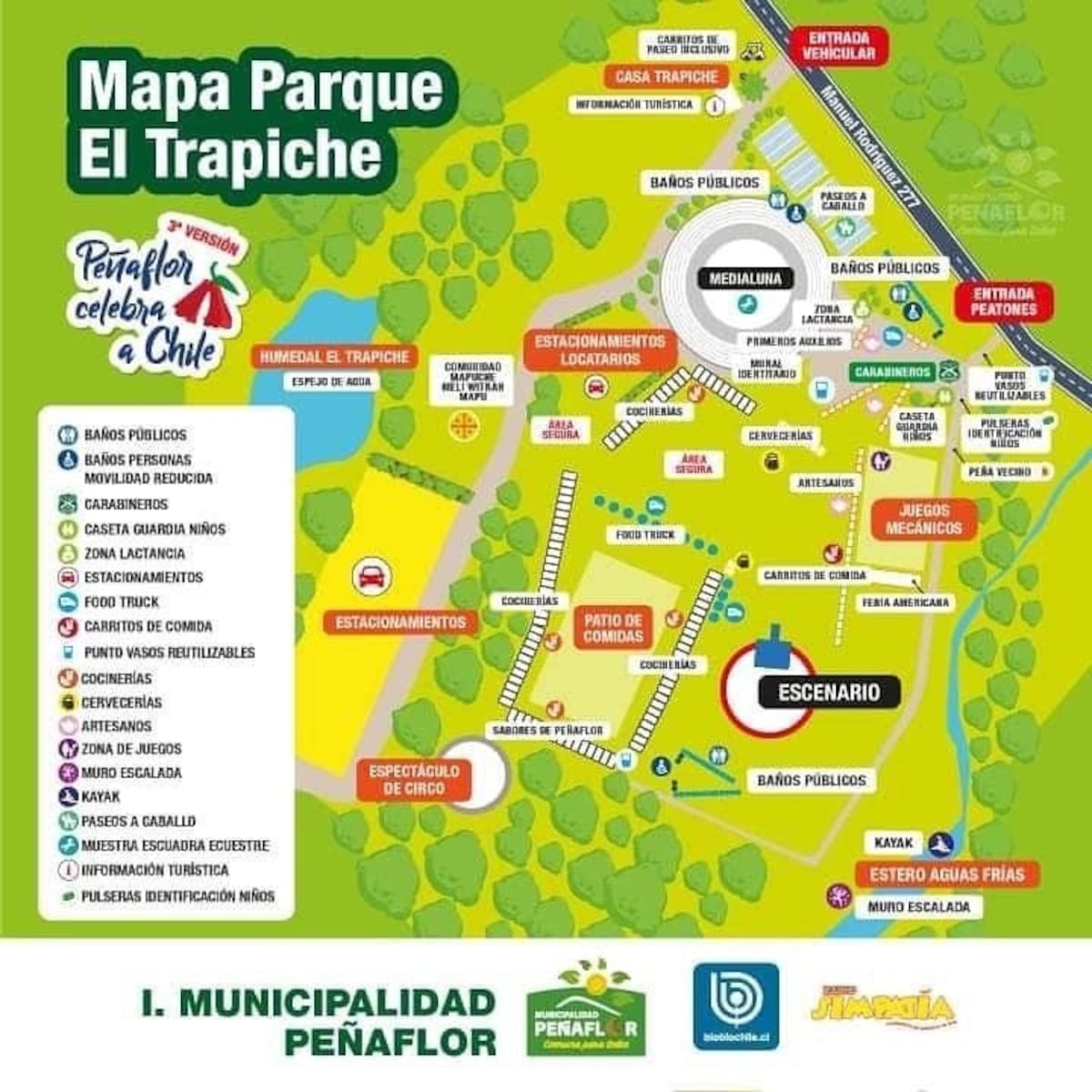 Este es el mapa del parque donde se realizará el evento