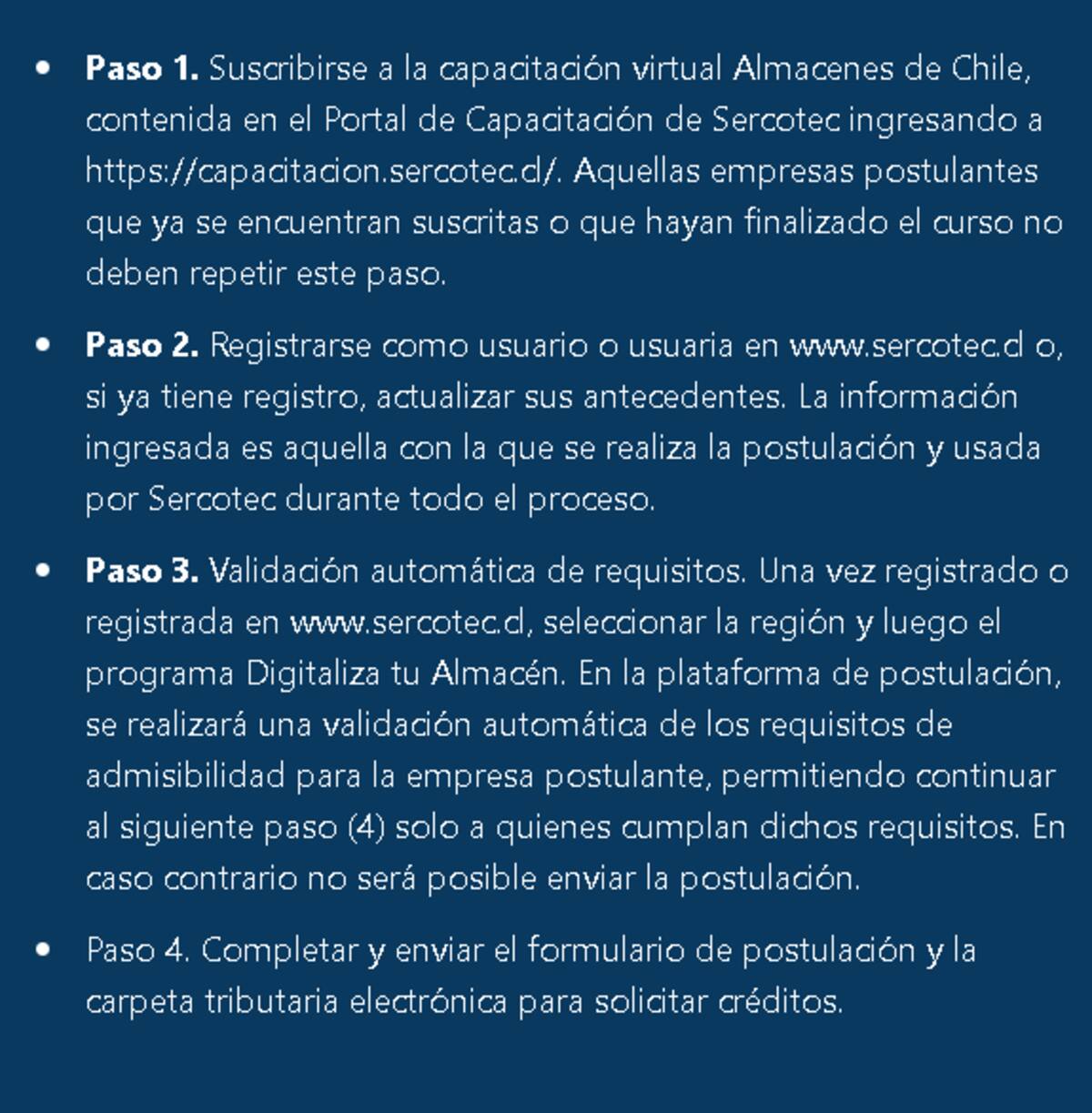a programa de Sercotec.