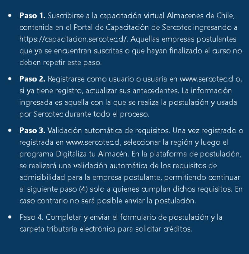 a programa de Sercotec.