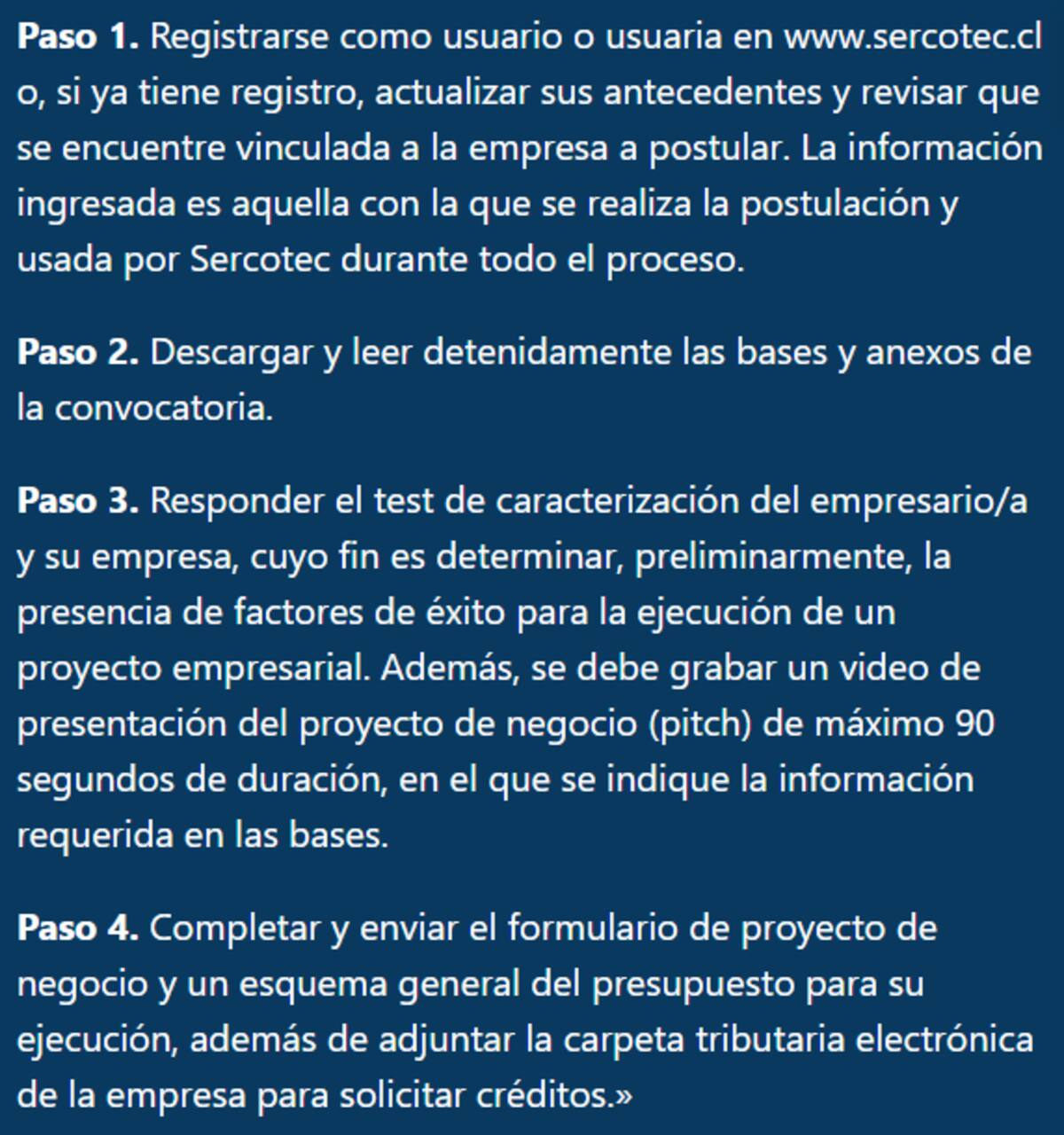Pasos para postular al subsidio Crece, de Sercotec.