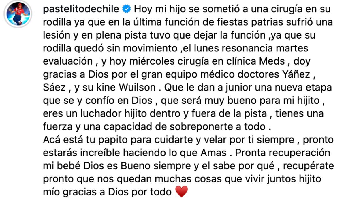 El artista se lesionó la rodilla y tuvo que ser operado de emergencia.