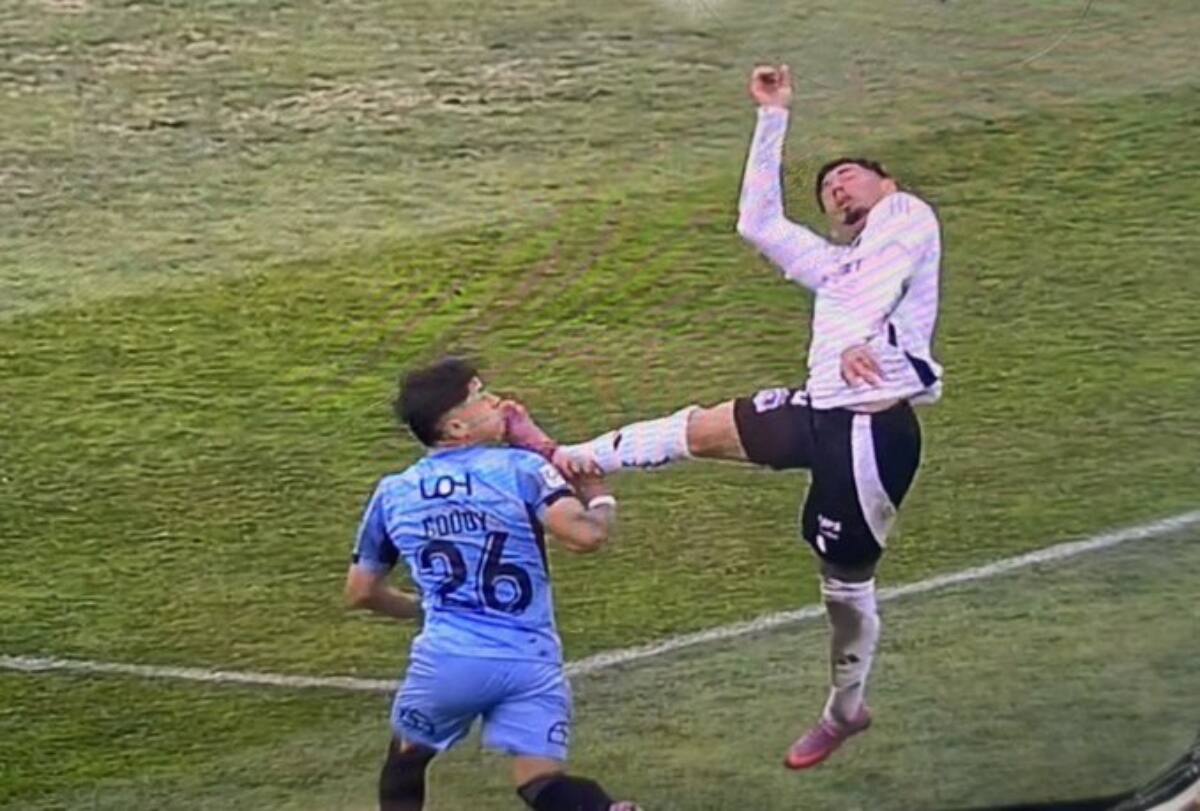 El defensa albo solo fue amonestado, pese a que ameritaba la expulsión.