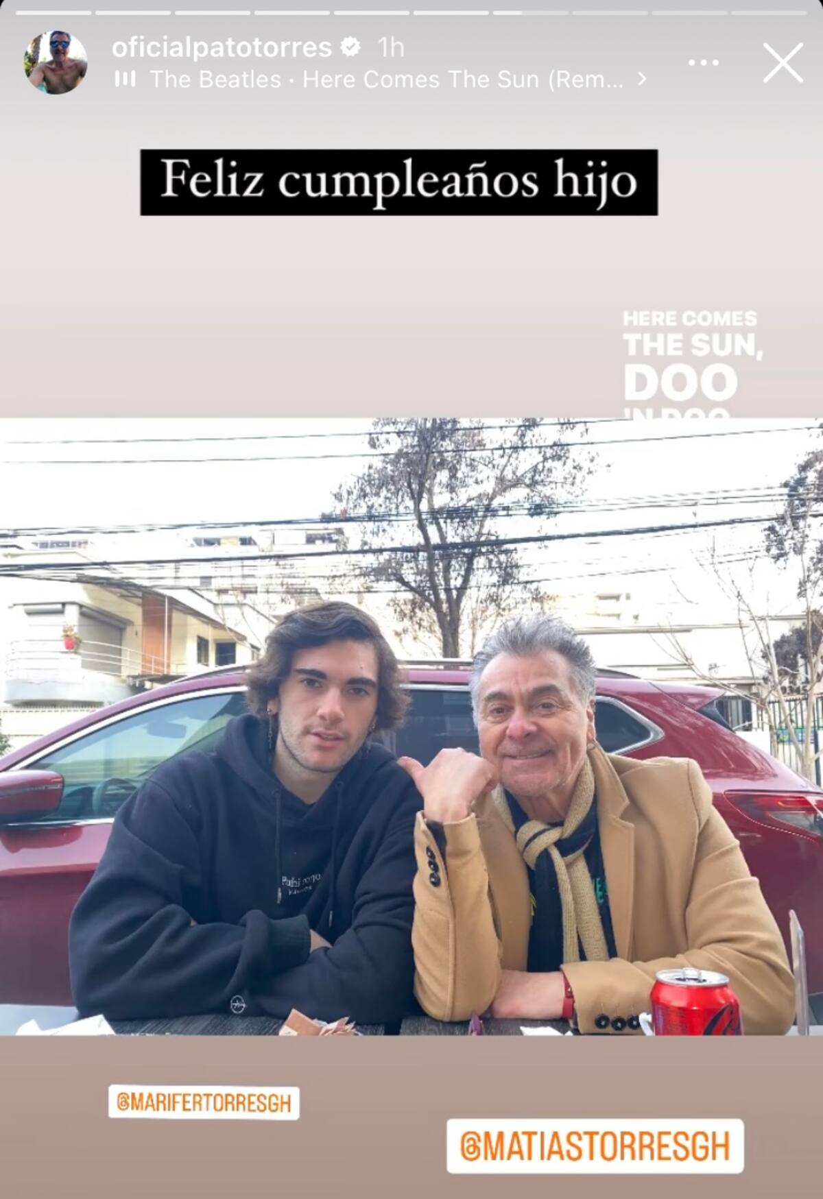Pato Torres junto a su hijo. Foto: Instagram.