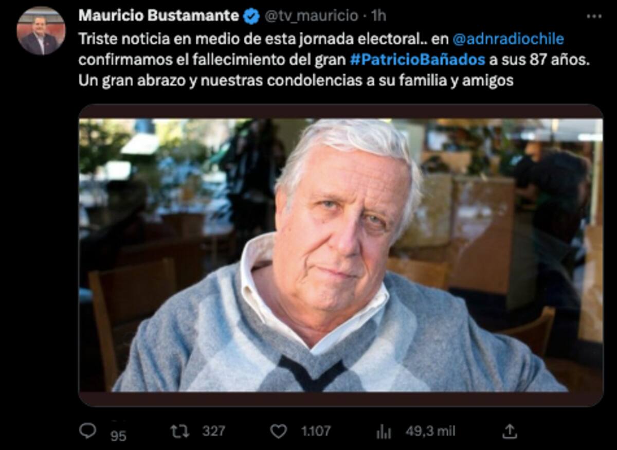 Mauricio Bustamante se despidió del periodista / Twitter