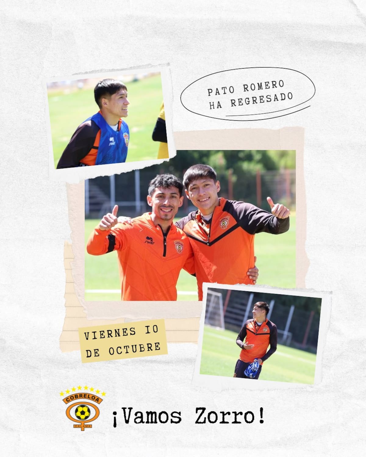 El defensor se sumó a los trabajos con Cobreloa tras la eliminación de Chile del Mundial Sub 20. Foto: Cobreloa.