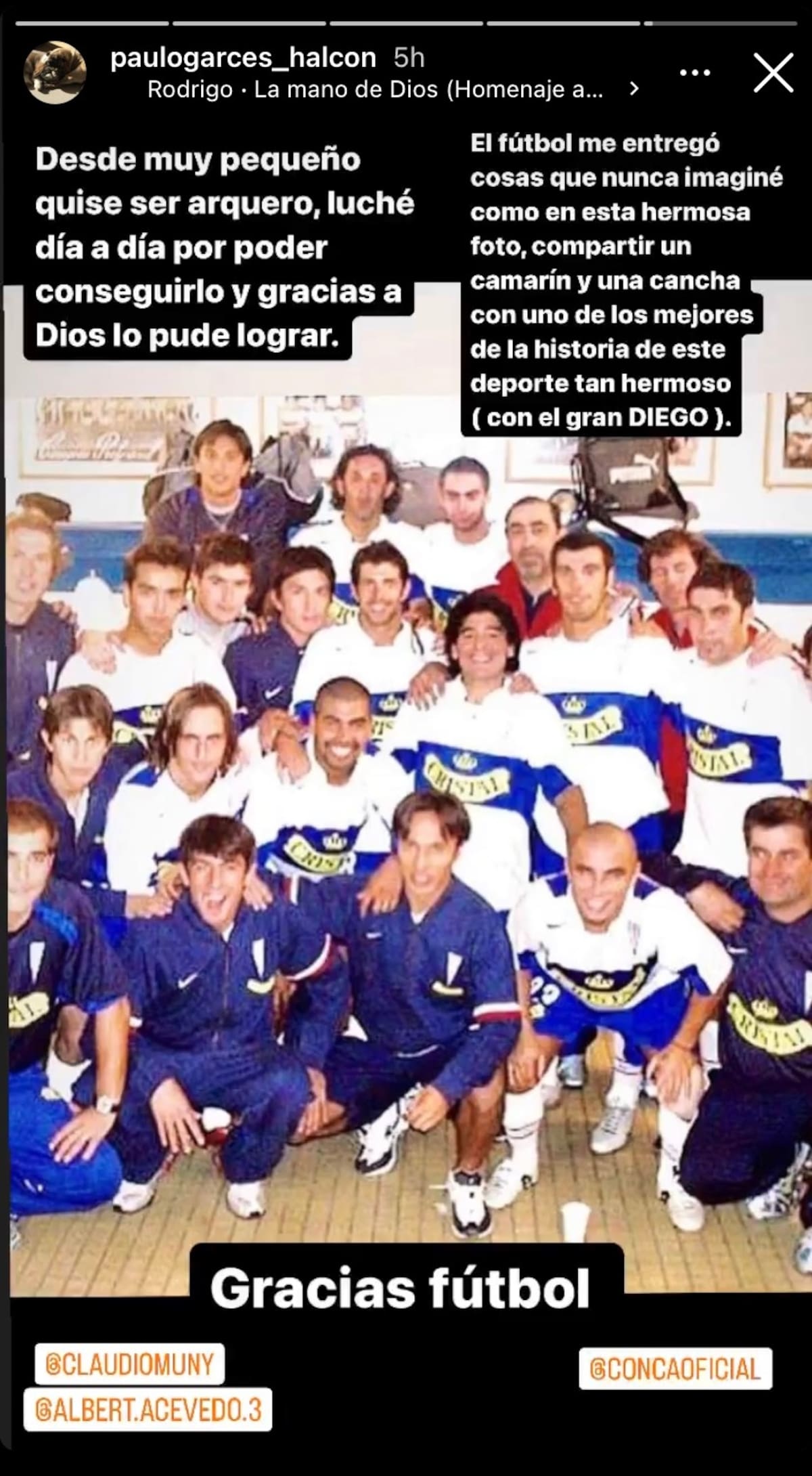 La imagen que subió Paulo Garcés.