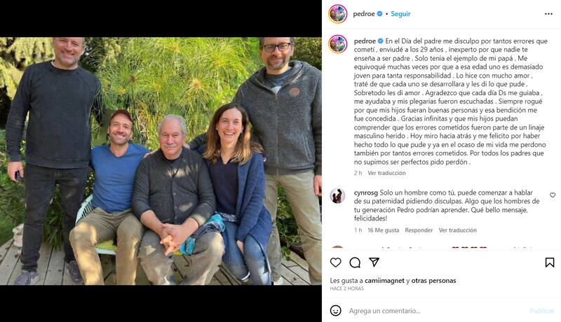 El profundo mensaje de Pedro Engel en el Día del Padre.