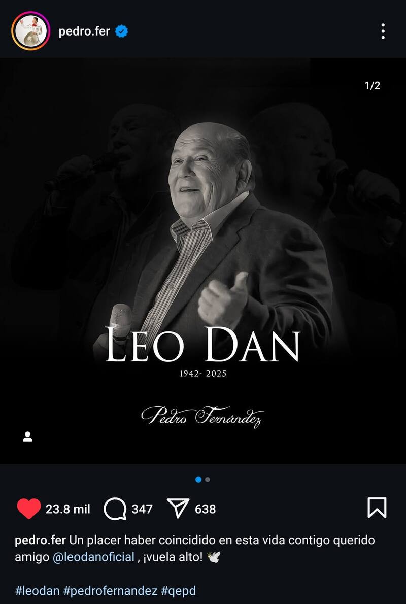 Lamenta la pérdida de Leo Dan