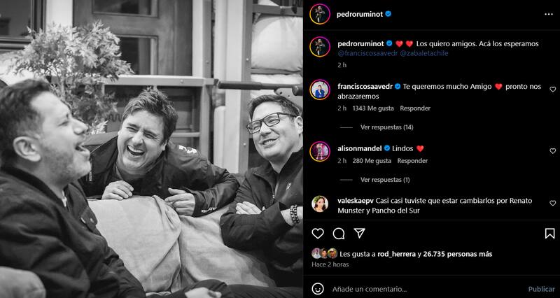 Pedro Ruminot compartio una foto con sus compañeros de "Socios de la Parrilla".