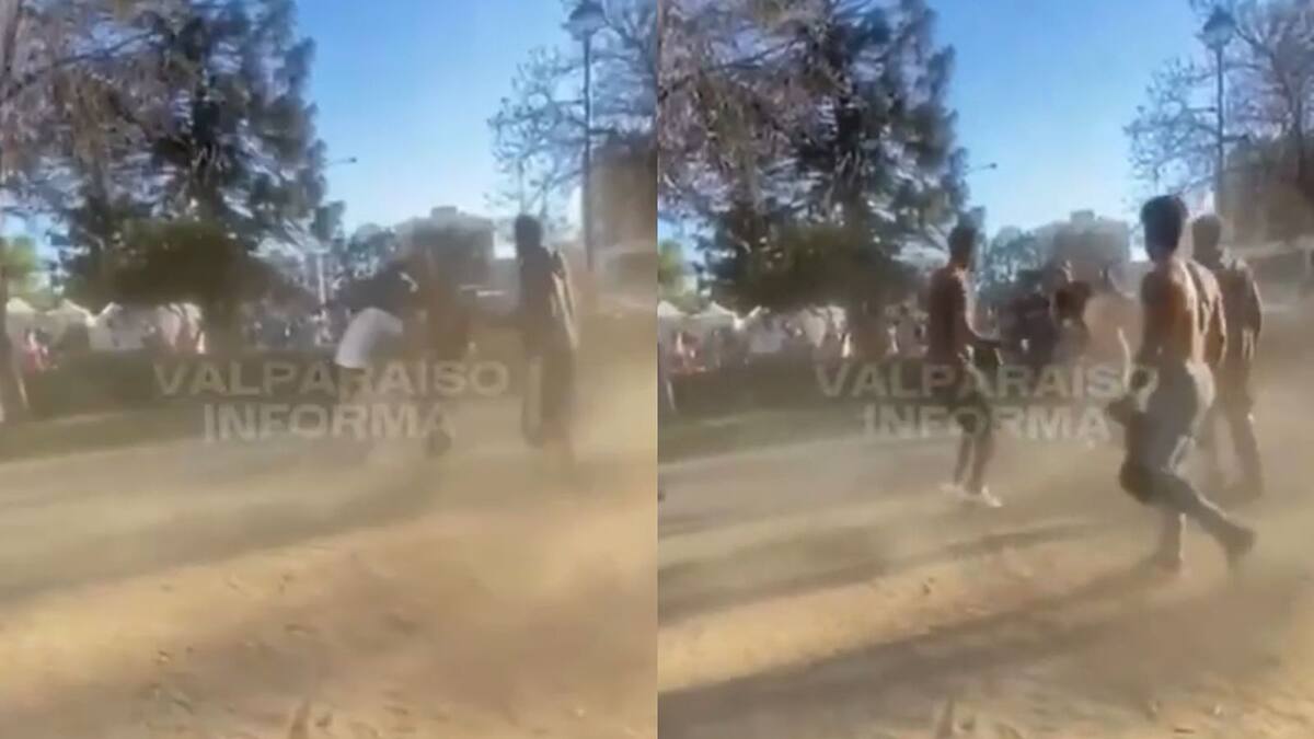 VIDEO | Así fue la violenta pelea frente a Carabineros en Viña del Mar