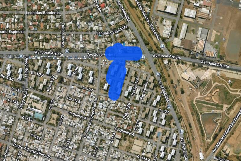 Sector afectado por el corte de luz.