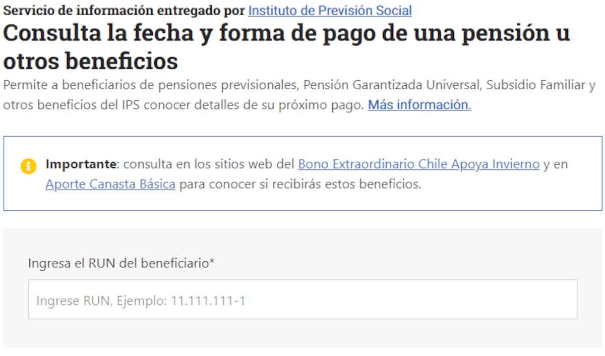 Consulta tu siguiente fecha de pago. Fotos Chile Atiende.