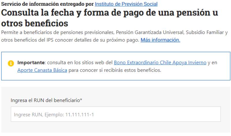 Revisa el día en que se te pagará este bono. Fotos: Chile Atiende.