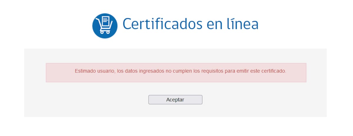 En caso de no tener deudas de pensión alimenticia, te aparecerá esto.