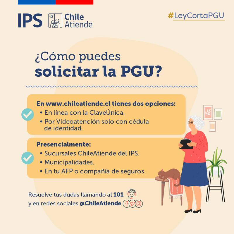 ¿Cómo solicitar la PGU? Créditos: Chile Atiende.