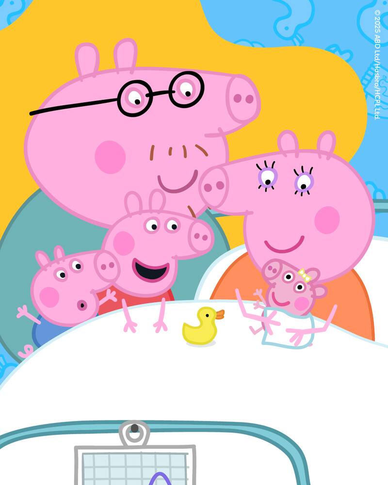 La familia de cerditos le dio la bienvenida a una nueva integrante.