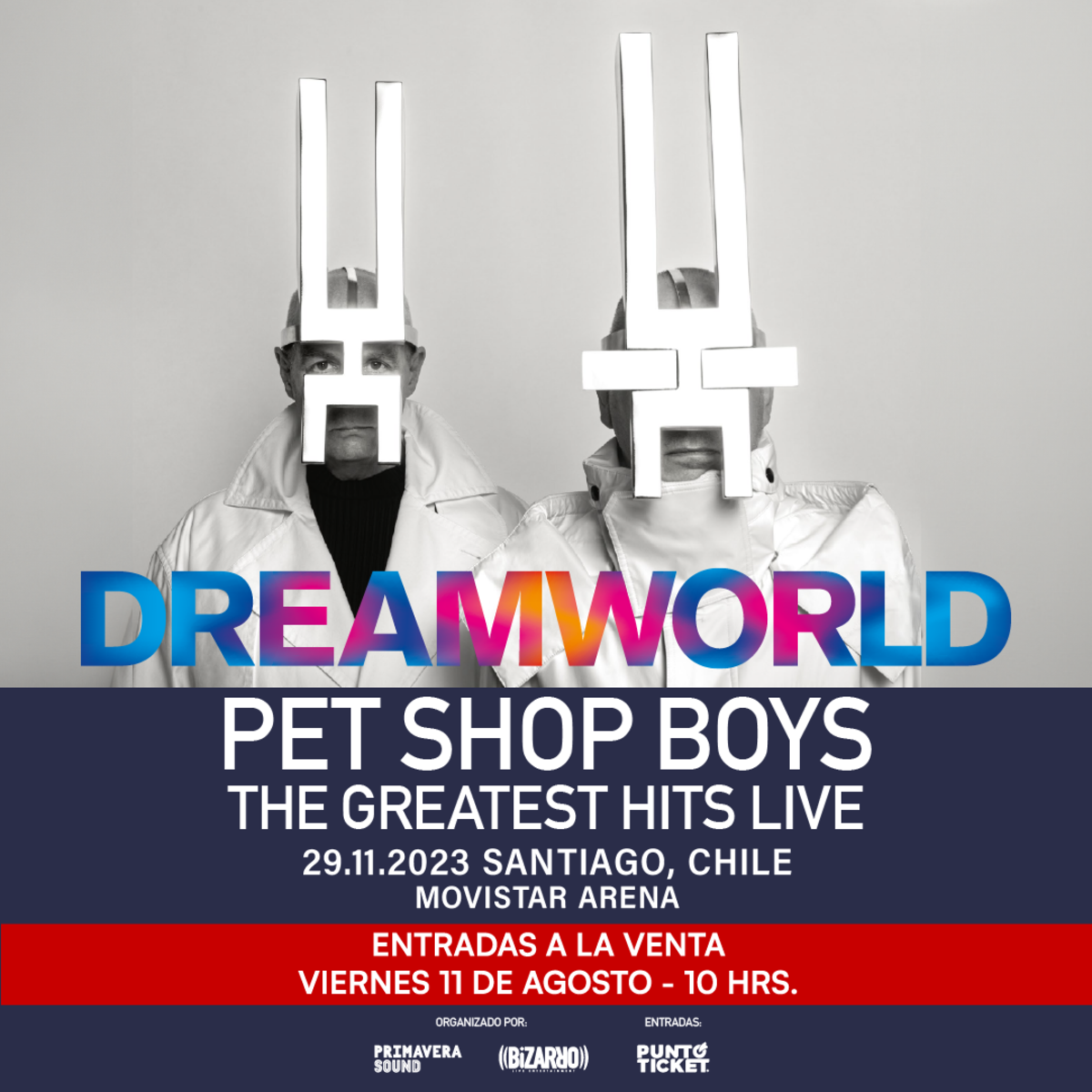 Afiche de Pet Shop Boys en Chile.