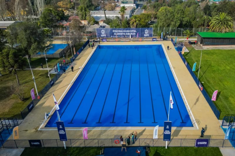 El recinto fue inaugurado el 2024, y cuenta con 200.000 metros cúbicos de agua. Créditos: La Voz de Maipú.