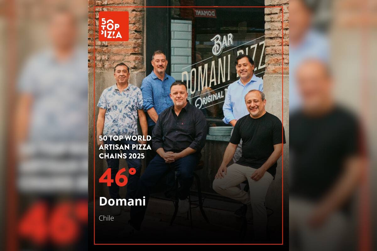 La cadena chilena se quedó con el puesto 46° del 50 Top Pizza de las mejores pizzas artesanales, los Óscars de esta preparación. Créditos: 50 Top Pizza.