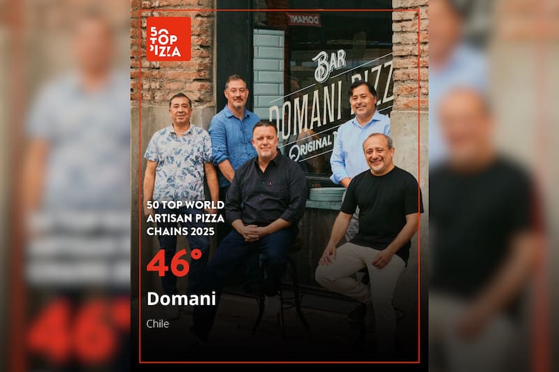 La cadena chilena se quedó con el puesto 46° del 50 Top Pizza de las mejores pizzas artesanales, los Óscars de esta preparación. Créditos: 50 Top Pizza.