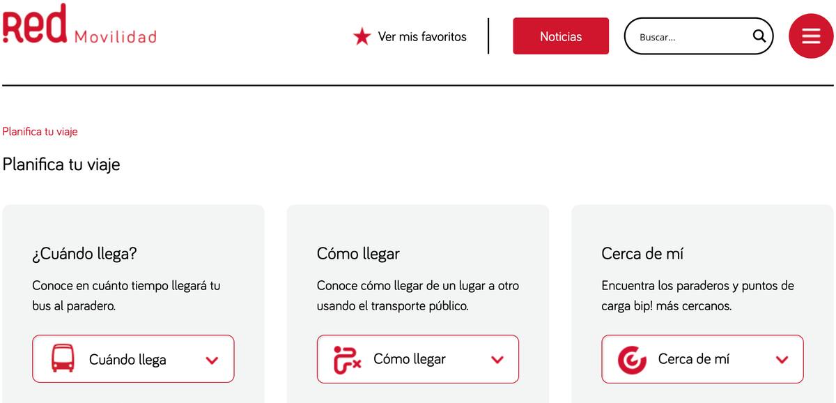 Así puedes organizar tus viajes en el transportes público de la Región Metropolitana. Foto: Red Movilidad.