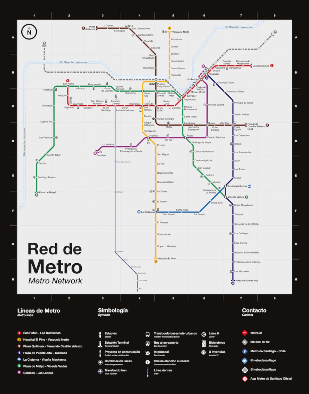 Así queda el plano de la red del Metro de Santiago tras la llegada de tres nuevas estaciones en la Línea 3.