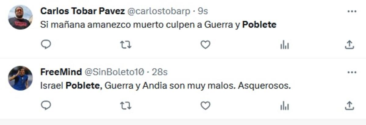 Los mensajes de los hinchas azules en Twitter