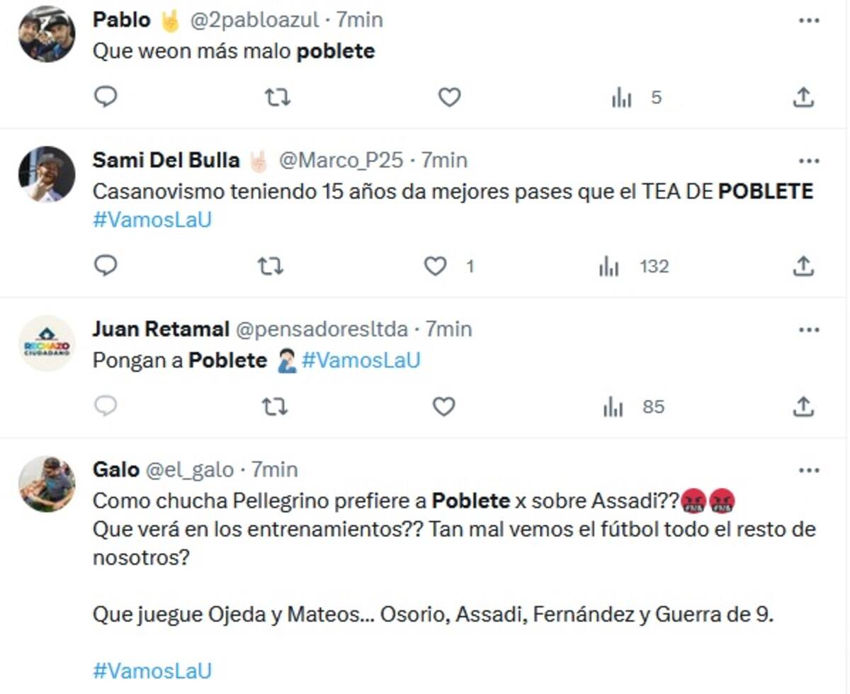 Los mensajes de los hinchas azules en Twitter