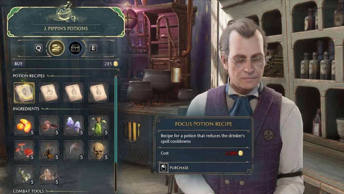 Puedes comprar la receta por 1,200 galeones de oro. Créditos: Captura Hogwarts Legacy