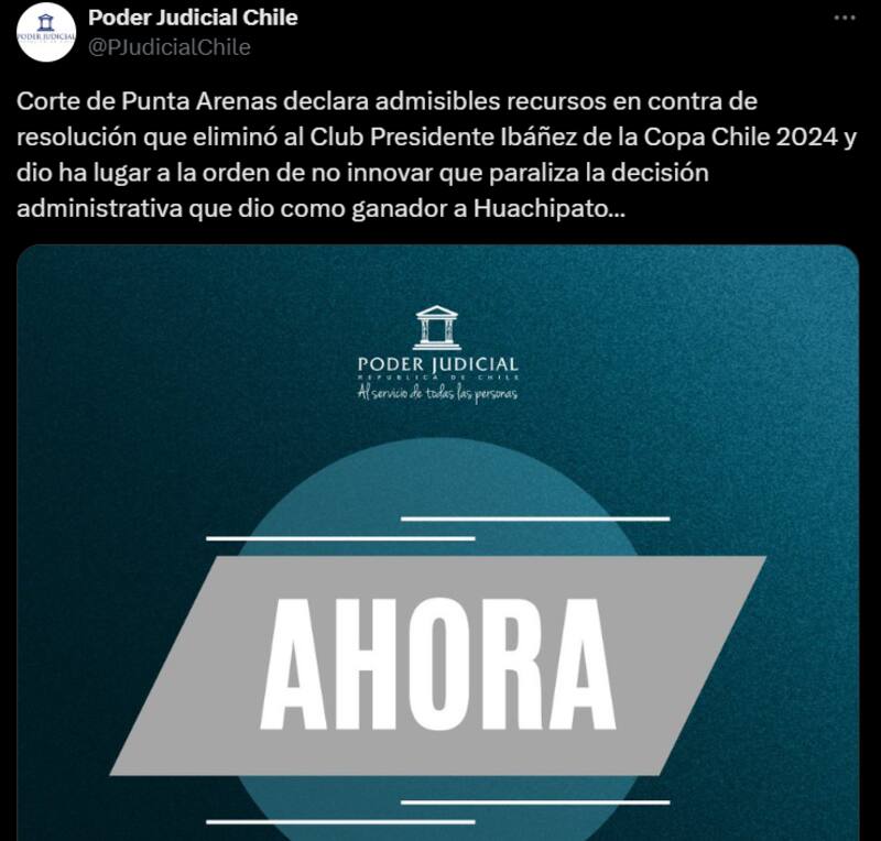 El comunicado que sacó el Poder Judicial de Chile en redes sociales
