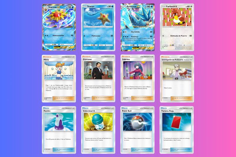 Estas son las cartas necesarias para armar el mazo Articuno ex y Starmie ex.