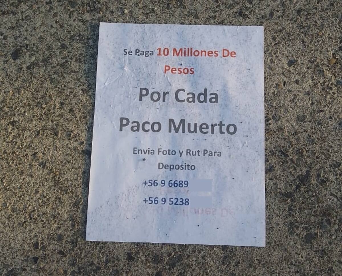 Carabineros ya están investigando el origen del panfleto.