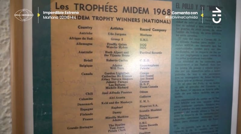 Su premio Midem de 1968. Créditos: CHV.
