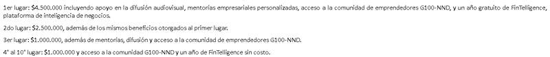 Premios del campeonato de La Araucana.