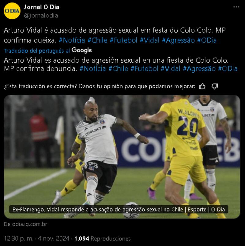 Prensa internacional reacciona a denuncia contra Arturo Vidal