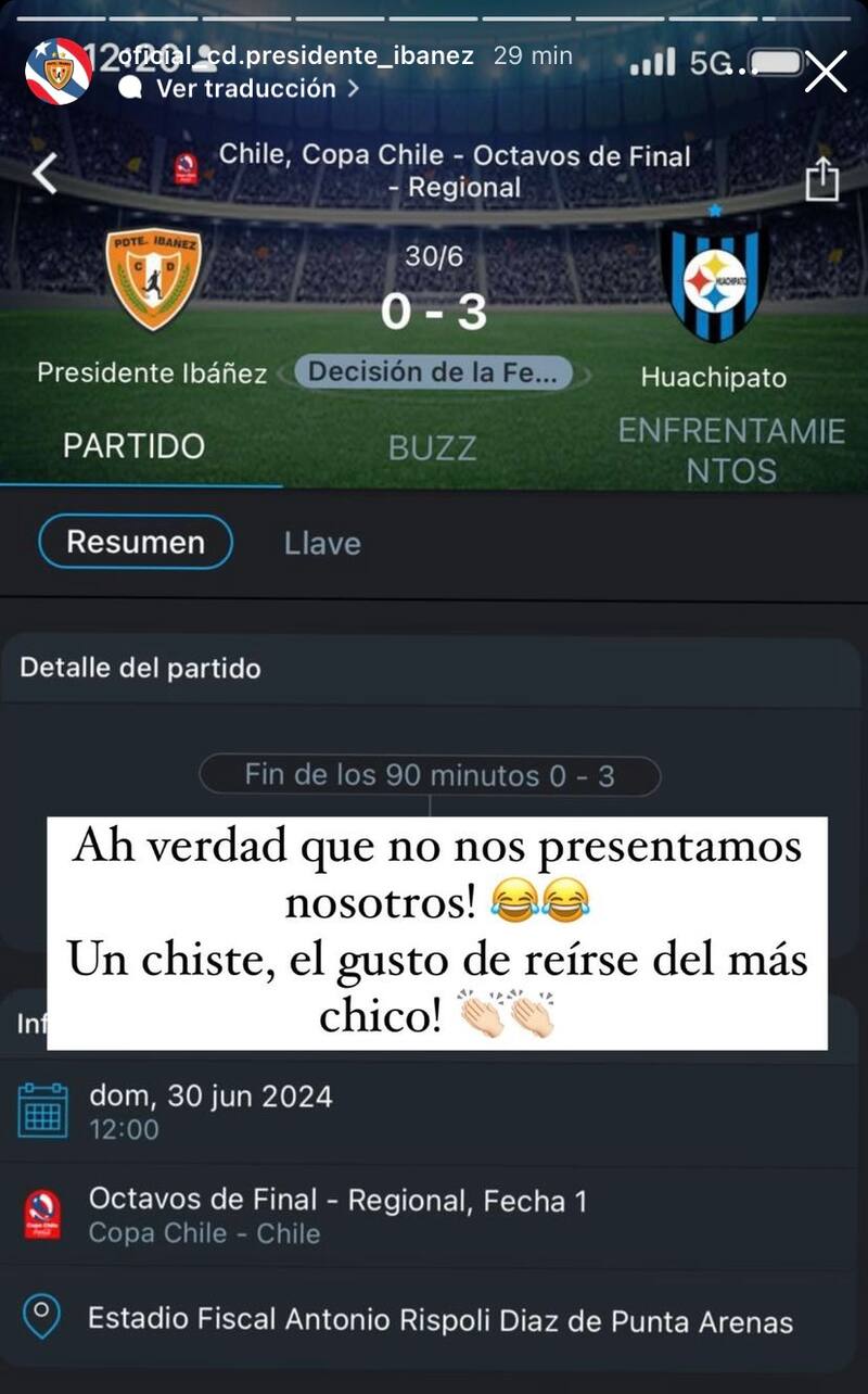 Presidente Ibáñez y los descargos ante la decisión por Copa Chile.