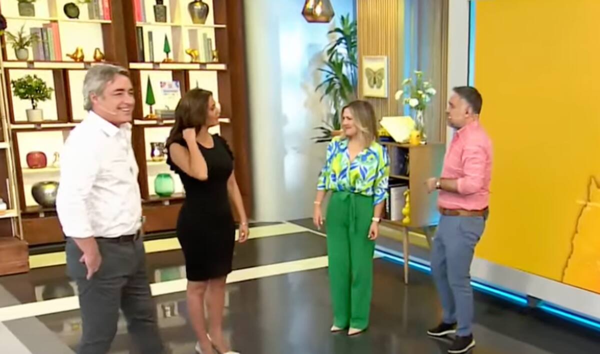 Priscilla Vargas sufrió problema con su vestido rojo. Créditos: Canal 13.