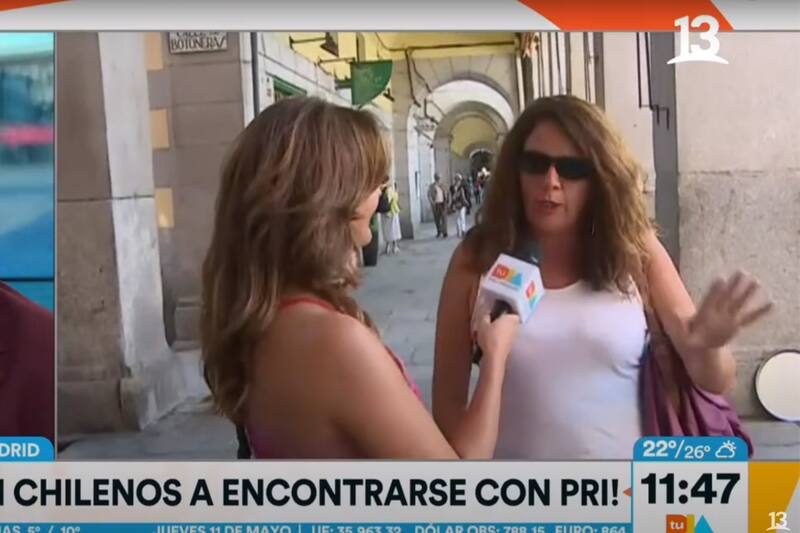 Chilena en España sube al columpio a Priscilla Vargas y a José Luis Repenning
