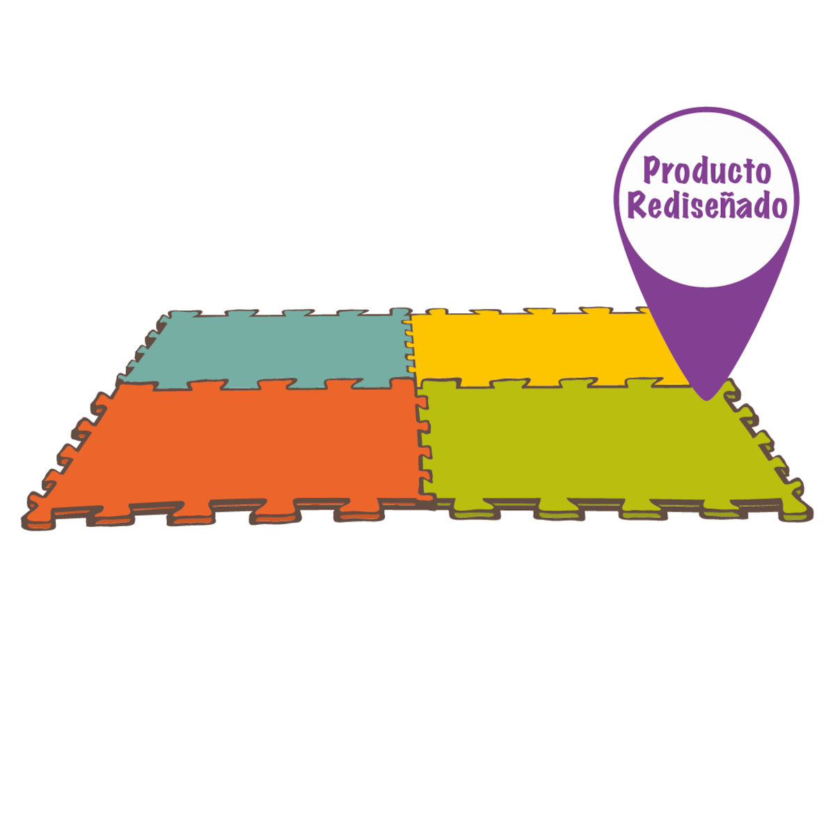 Esta alfombra consiste en cuatro piezas que se unen entre sí. Créditos: Ministerio de Desarrollo Social y Familia.