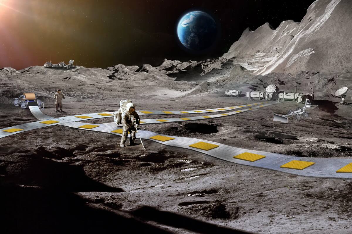 Así se vería el primer tren en la Luna.