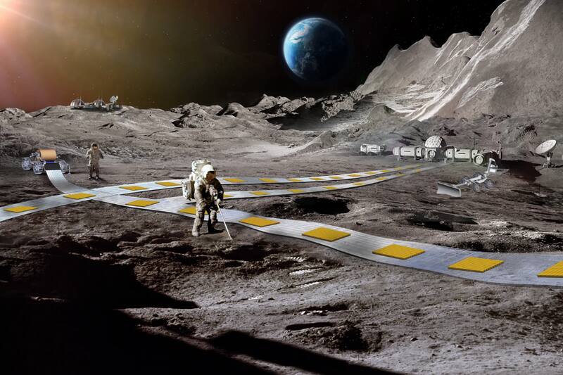 Así se vería el primer tren en la Luna.