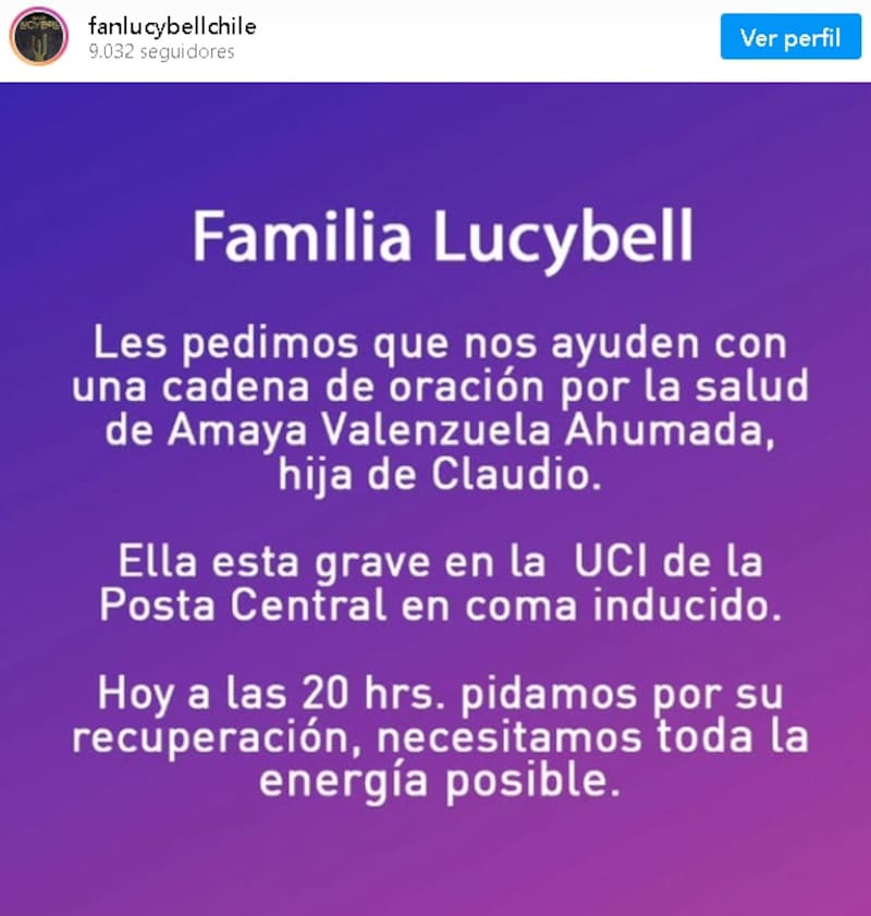 Los seguidores del grupo llamaron a una cadena de oración. Créditos: Instagram