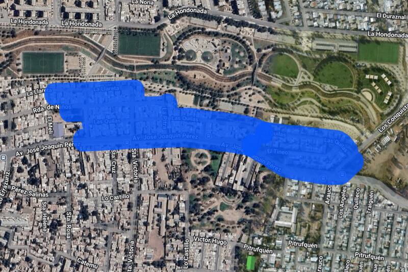 Sector afectado por el corte de luz.